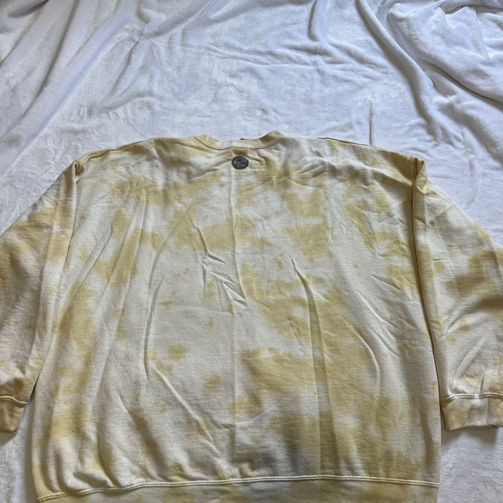 Gildan Heavy‎ Blend Yellow Tie Dye Sunflower Print Sweatshirt 3XL Womens - Picture 9 of 10